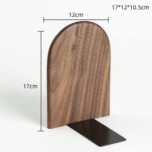 Sharkbang 2pcs/Pair Walnut Solid Wood Book Holder Shelf Desk Books Storage Organizer Bookends School Stationery Supplies