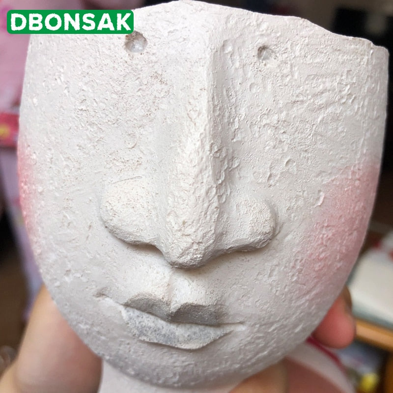 Art Portrait Flower Pot Vase Sculpture Resin Human Face Family Flower Pot Handmade Garden Storage Flower Arrangement Home Decors