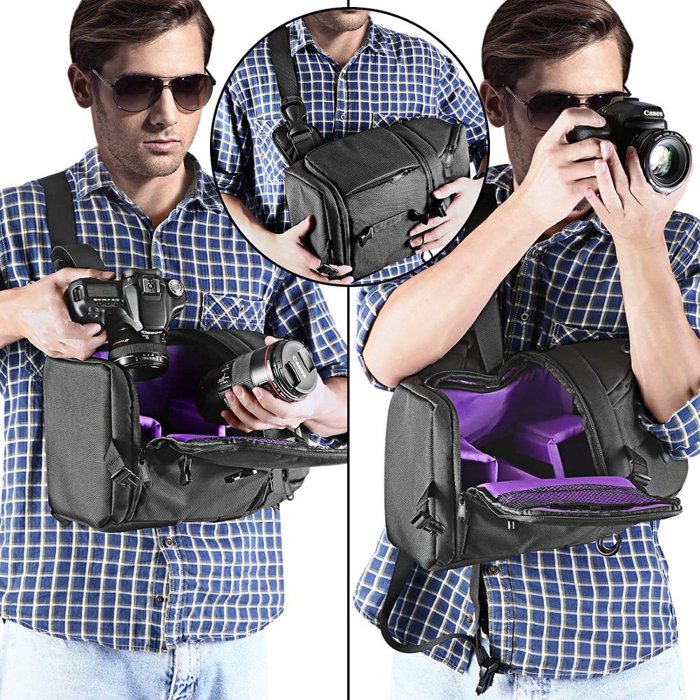 Neewer Professional Sling Camera Storage Bag Durable Waterproof and Tear Proof Black Carrying Backpack Case for DSLR Camera