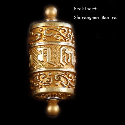 Tibet Buddhism Surangama Mantra Rotatable Pendants Necklace Sanskrit Amulet Necklace Six Words Wheel Men Storage Case Jewelry