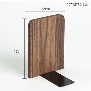 Sharkbang 2pcs/Pair Walnut Solid Wood Book Holder Shelf Desk Books Storage Organizer Bookends School Stationery Supplies