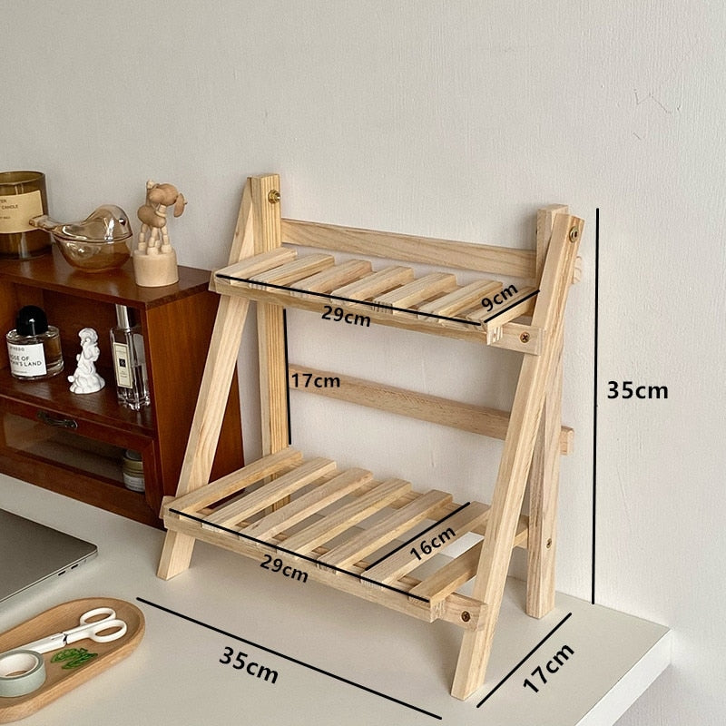 Cutelife Ins Wooden Double Layer Kitchen Shelf Home Storage Organization Table Shelf Room Accessories Bathroom Spice Rack Holder