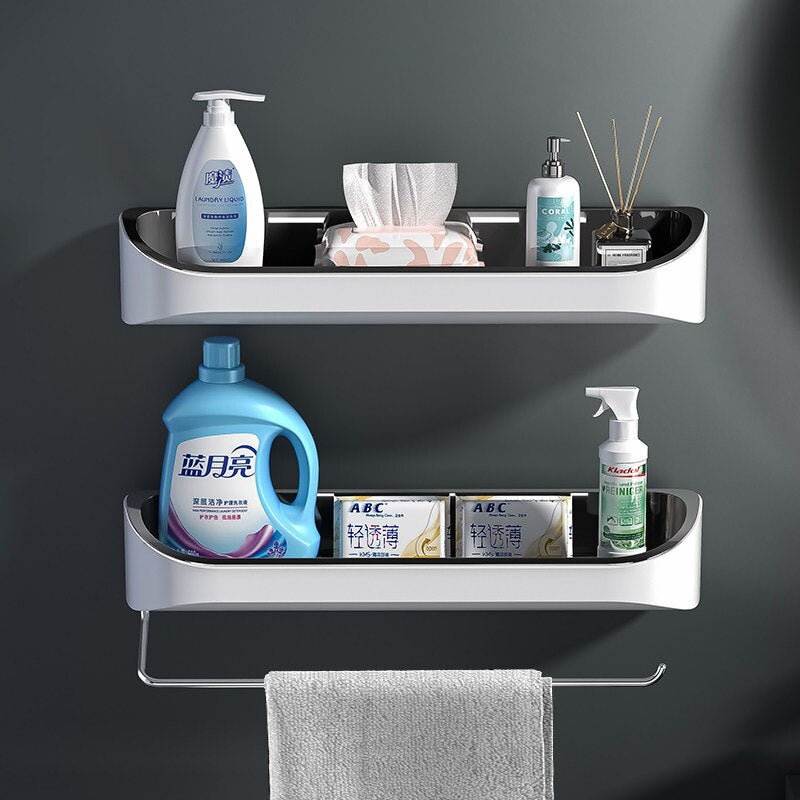 ABS Wall-mounted Bathroom Shelf Toilet Storage Rack Lotions Storage Kitchen Organizer For Bathroom Organization Accessories